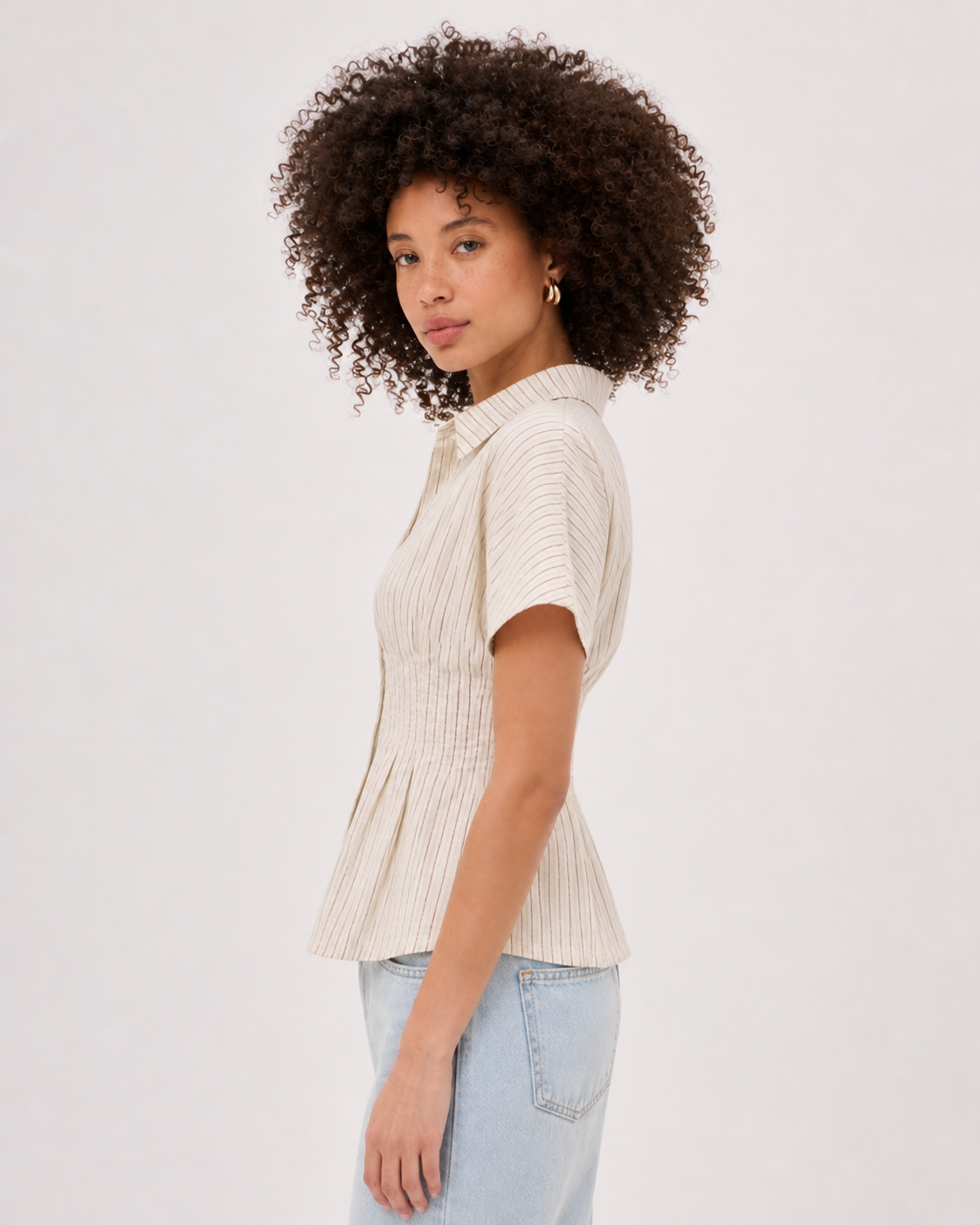 Freesia Peplum Button Up Shirt
