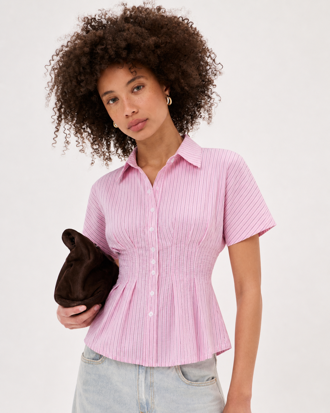 Freesia Peplum Button Up Shirt