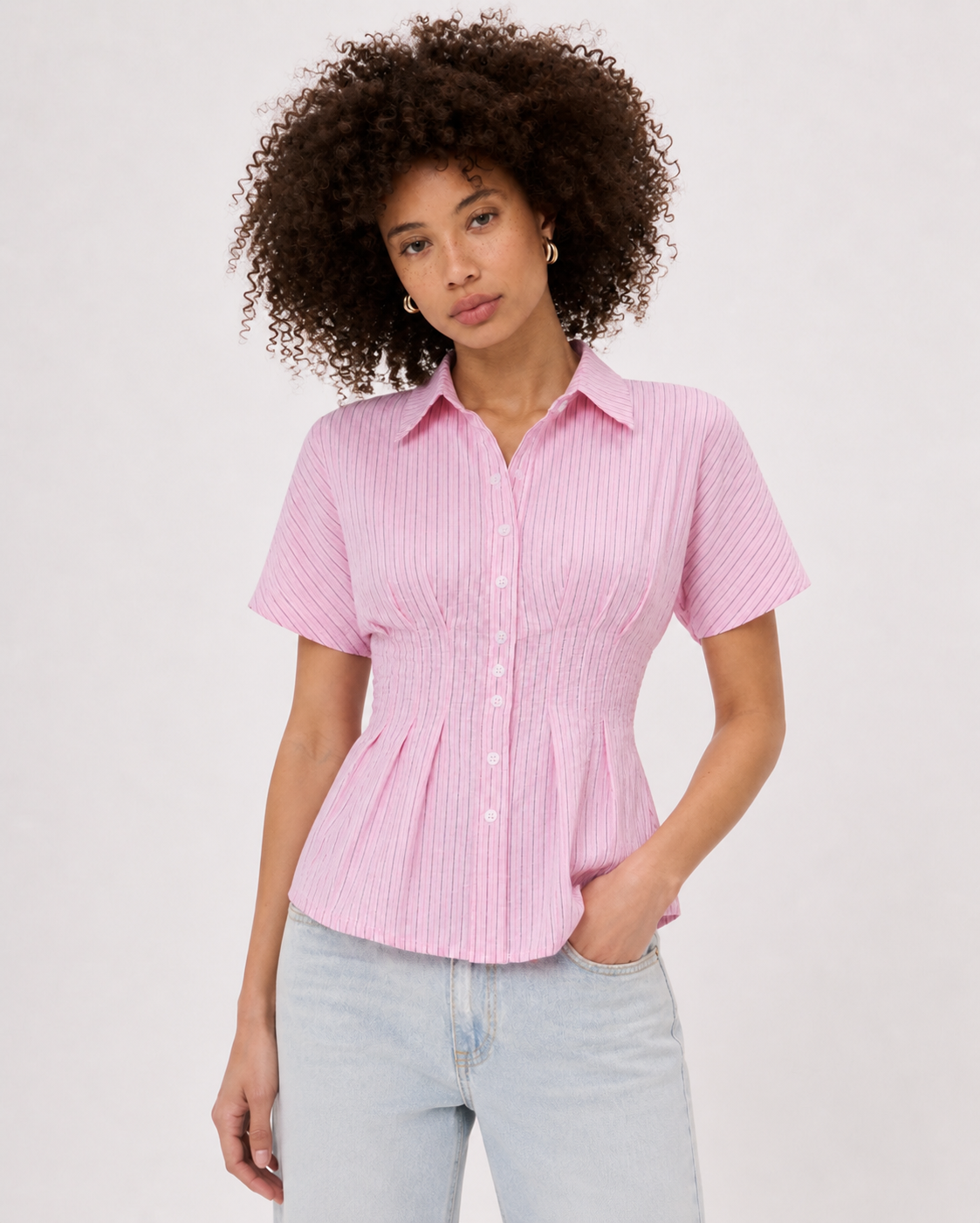 Freesia Peplum Button Up Shirt