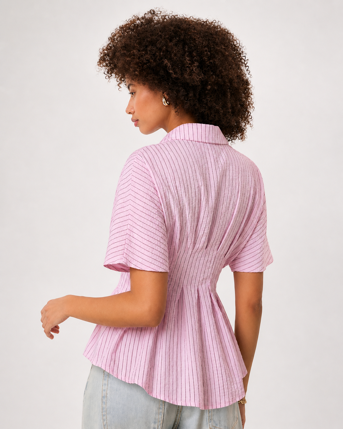 Freesia Peplum Button Up Shirt