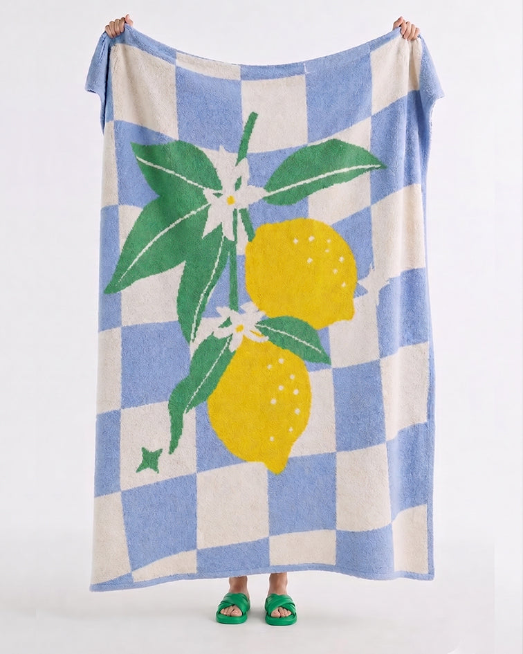 Lemon Drop Gingham Blanket